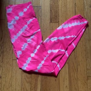 PINK Hot Pink Tie Dye Seamless Leggings SzM